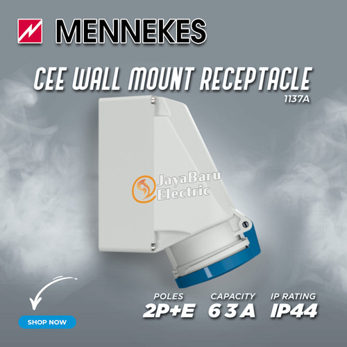 MENNEKES Plug Wall Mount Socket Receptacle Set 2P+E / 3 Pin 63A IP44