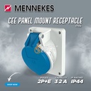 MENNEKES Panel Mount Socket Receptacle 2P+E / 3 Pin 32A IP44