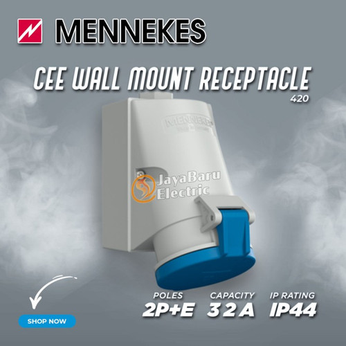 MENNEKES Wall Mount Socket Receptacle 2P+E / 3 Pin 32A IP44
