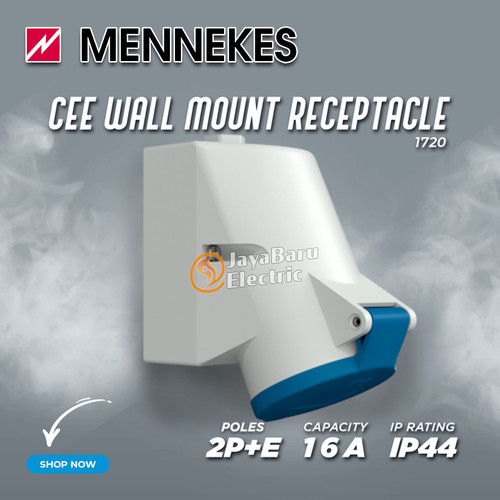MENNEKES Plug Wall Mount Socket Receptacle Set 2P+E / 3 Pin 16A IP44