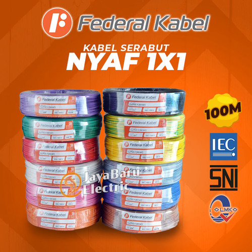 Kabel Listrik Serabut FEDERAL KABEL NYAF 1x1 100m Roll