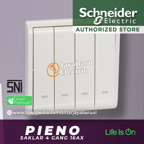 Saklar SCHNEIDER PIENO 4Gang 4 Gang 1 Arah Hotel Putih Silver Lavender