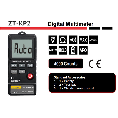ZOYI ZT-KP2 Smart Auto Multitester Avometer Digital Buzer AC/DC HZ