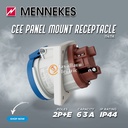 MENNEKES Panel Mount Socket Receptacle 2P+E / 3 Pin 63A IP44
