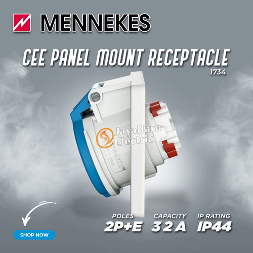 MENNEKES Panel Mount Socket Receptacle 2P+E / 3 Pin 32A IP44