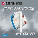 MENNEKES Panel Mount Socket Receptacle 2P+E / 3 Pin 32A IP44