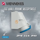 MENNEKES Wall Mount Socket Receptacle 2P+E / 3 Pin 32A IP44