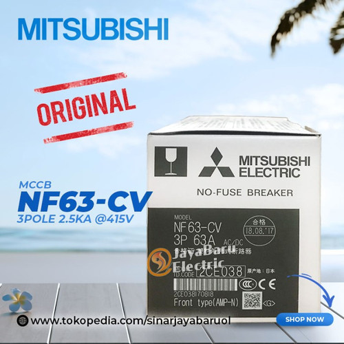 MCCB NFB Mitsubishi NF63-CV NF63CV 3P 16A 20A 25A 32A 40A 50A 63A