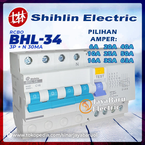 RCCB ELCB RCBO SHIHLIN BHL-34 3P+N 6A 10A 16A 20A 25A 32A 40A 50A 63A