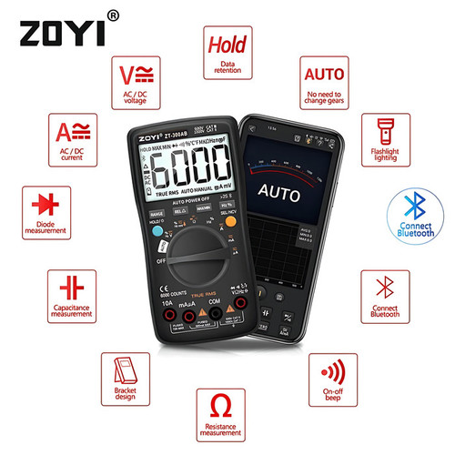 ZOYI ZT-300AB True RMS NCV Upgrade Auto Mutlitester Bluetooth Digital