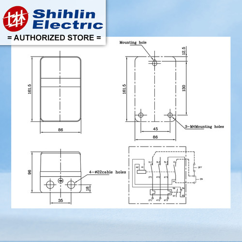 SHIHLIN DOL Magnetic Motor Starter MSP15PBE MS-P15PBE Dengan Push Button