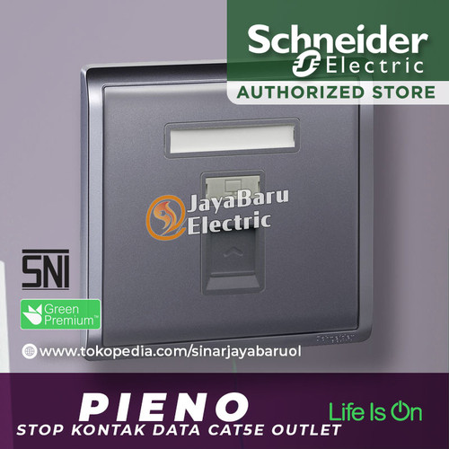 Stop Kontak Data Cat5E Outlet SCHNEIDER PIENO Putih Silver Lavender