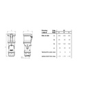 MENNEKES Connector Mobile Socket 2P+E / 3 Pin 63A IP44