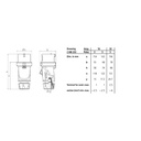MENNEKES Plug Connector AM-Top AMTop 2P+E / 3 Pin 32A IP44