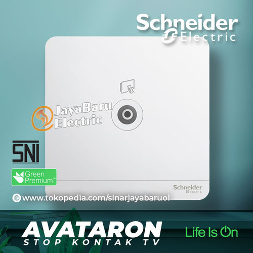 Stop Kontak TV SCHNEIDER AvatarOn Avatar On Putih Gold Dark Grey Wood