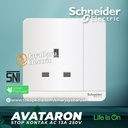 Stop Kontak AC SCHNEIDER AvatarOn Avatar On Putih Gold Dark Grey Wood