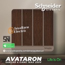Saklar SCHNEIDER AvatarOn Avatar On 4Gang 4 Gang 1Arah Hotel Wood Kayu