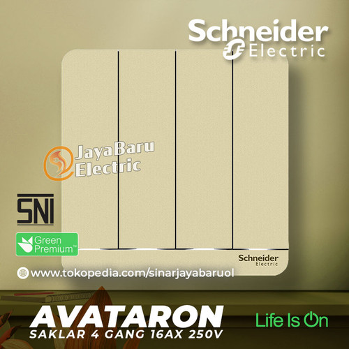 Saklar SCHNEIDER AvatarOn Avatar On 4Gang 4 Gang 1 Arah Hotel Gold