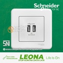 Stop Kontak USB Outlet SCHNEIDER LEONA 2Gang 2 Gang