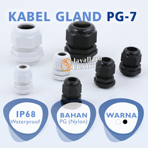 Kabel Glen Gland Cable PG-7 PG7 Putih Hitam