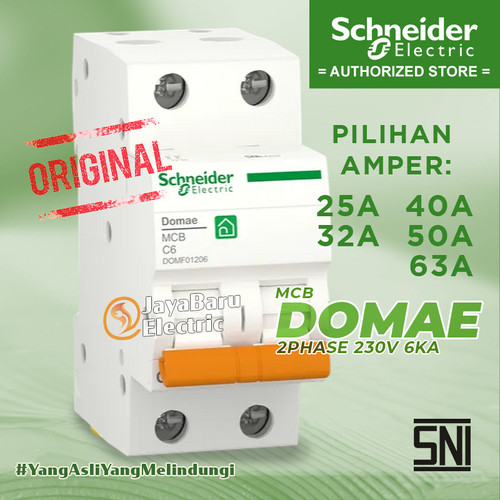 MCB Schneider Domae 2P 25A 32A 40A 50A 63A 6kA SNI