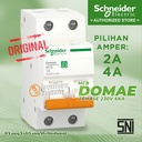 MCB Schneider Domae 2P 2Phase 2Pole 2A 4A 6kA SNI