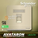 Stop Kontak Data Cat5E Cat6 SCHNEIDER AvatarOn Putih Gold Grey Wood