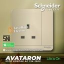 Stop Kontak AC SCHNEIDER AvatarOn Avatar On Putih Gold Dark Grey Wood