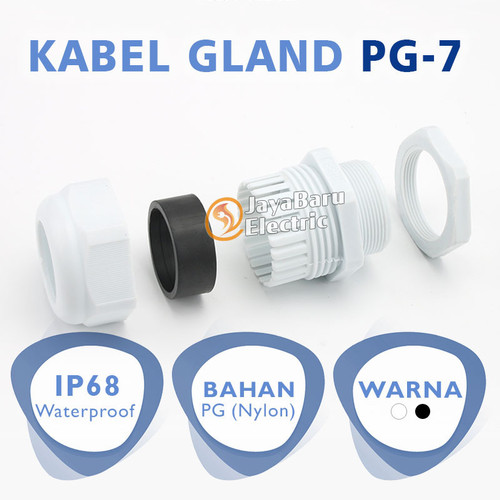 Kabel Glen Gland Cable PG-7 PG7 Putih Hitam