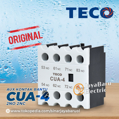 Aux Auxiliary Kontak Bantu Kontaktor TECO 2NO 2NC CUA4 CUA-4