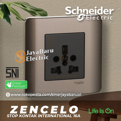Stop Kontak International SCHNEIDER ZENCELO Putih Silver Bronze