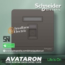 Stop Kontak Data Cat5E Cat6 SCHNEIDER AvatarOn Putih Gold Grey Wood