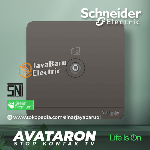 Stop Kontak TV SCHNEIDER AvatarOn Avatar On Putih Gold Dark Grey Wood
