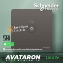 Stop Kontak TV SCHNEIDER AvatarOn Avatar On Putih Gold Dark Grey Wood