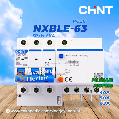 RCCB ELCB RCBO Chint NXBLE-63 NXBLE63 3P+N 40A 50A 63A
