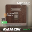 Stop Kontak Data Cat5E Cat6 SCHNEIDER AvatarOn Putih Gold Grey Wood