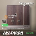 Stop Kontak AC SCHNEIDER AvatarOn Avatar On Putih Gold Dark Grey Wood