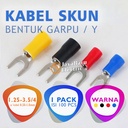 Skun Scun Kabel Y Garpu Isolasi Terminal 1.25-3.5 1.25-4 1.5mm 1.5