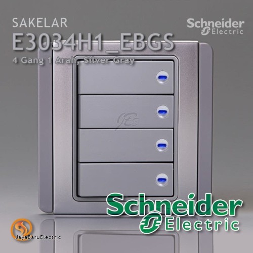 Saklar Schneider Neo Horisontal 4 Gang 1 Arah Silver Gray E3034H1-EBGS