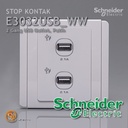 Stop Kontak Schneider Neo USB Outlet 2 Gang Putih E3032USB-WW