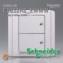 Saklar Schneider Neo Horisontal Double Seri Hotel 2 Gang 2 Arah Putih