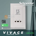 Stop Kontak Shaver Unit SCHNEIDER VIVACE KBT727V-WE