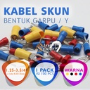 Skun Scun Kabel Y Garpu Isolasi Terminal 1.25-3.5 1.25-4 1.5mm 1.5