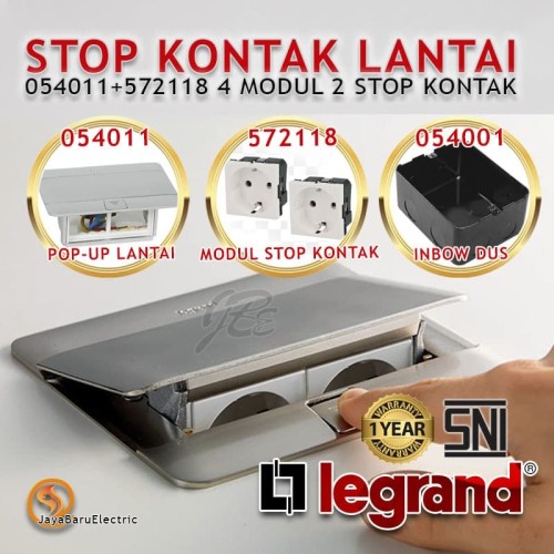 Stop Kontak Lantai LEGRAND 4 Modul 054011 572118 054001