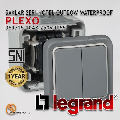 Saklar 2 Gang Hotel LEGRAND PLEXO Outbow Outdoor Waterproof 069715