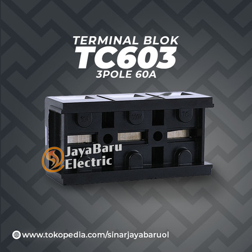 Terminal Block Terminal Blok 3P 3 Pole 60A TC603 TC-603