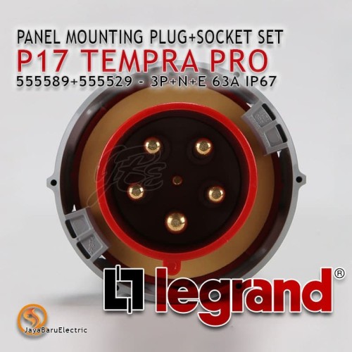 Legrand Panel Mounting Plug Socket 3P+N+E / 5 Pin 63A P17 Tempra Pro