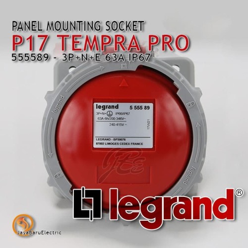 Legrand Panel Mounting Socket 3P+N+E / 5 Pin 63A P17 Tempra Pro 555589