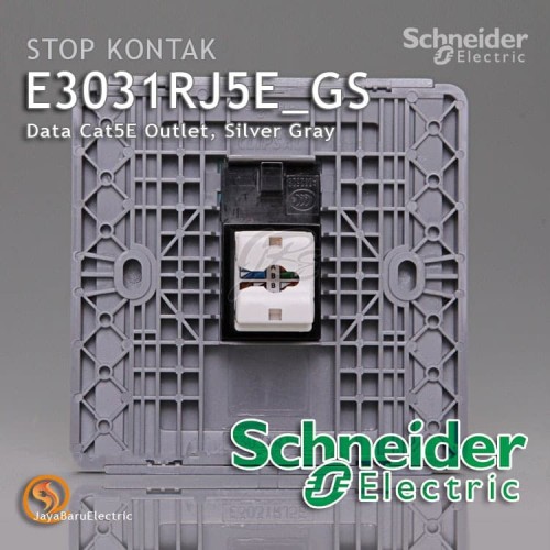 Stop Kontak Data Cat5E Outlet Schneider Neo Silver Gray E3031RJ5E-GS