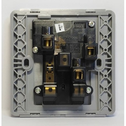 Stop Kontak AC Schneider Neo dengan Saklar Silver Gray E3015-EBGS